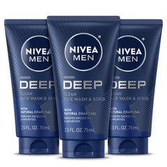 NIVEA MEN Deep Clean charcoal bottle pour for oil control and refreshing skin.