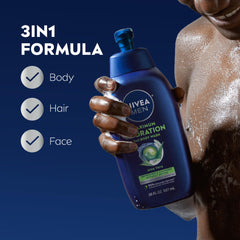 Bottle being poured to show 3-in-1 usage.