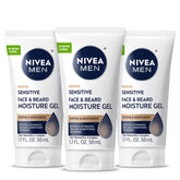 NIVEA MEN Sensitive Moisture Gel tubes front view hydrate skin and soften beard.