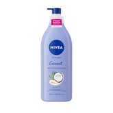 NIVEA Oil Infused Lotion coconut monoi bottle highlights 48 hours of moisture