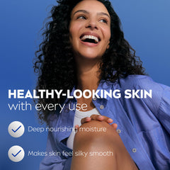 NIVEA Shea Nourish with shea butter for rich skin nourishment.