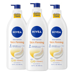 NIVEA Sheer Hydration Skin Firming Lotion bottle pump for easy daily moisture