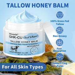 Grass-fed beef tallow base delivering rich moisture and smooth texture