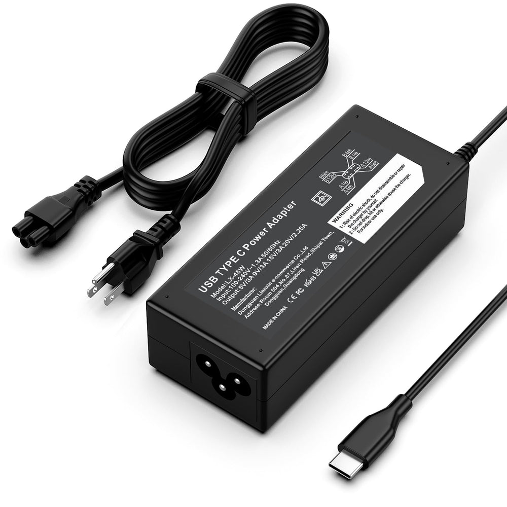 Nivjuky 45W USB-C laptop charger shown with compact, travel-ready form for on-the-go use.