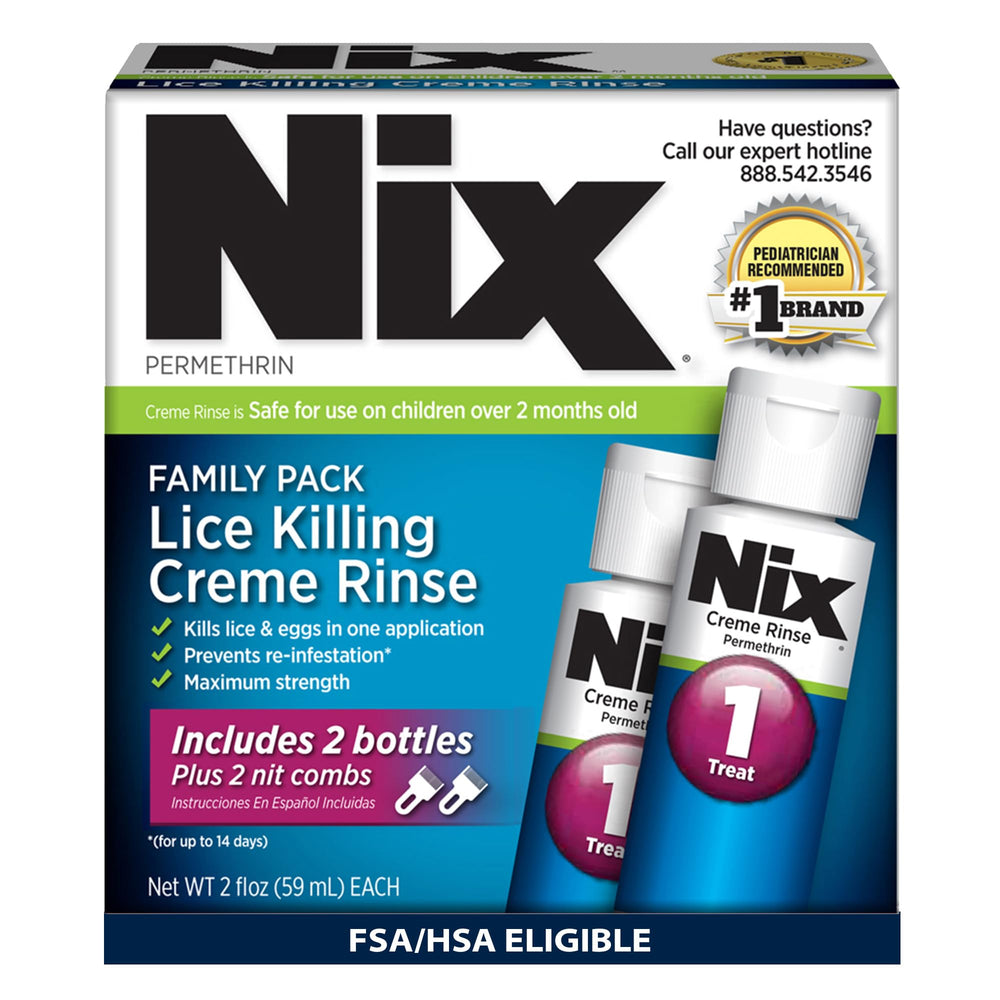 Nix Creme Rinse bottle pour enabling quick lice treatment at home