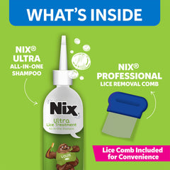 Nix Ultra Lice Removal Comb in use to remove lice and nits