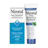 Nizoral anti-dandruff shampoo bottle highlighting Ketoconazole 1% for scalp relief.
