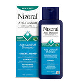 Nizoral anti-dandruff shampoo bottle with peppermint scent for daily scalp care.
