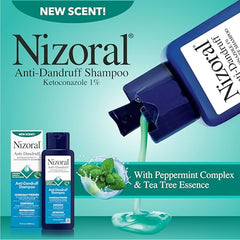 Nizoral peppermint foam close-up showing cooling sensation for itchy scalp.