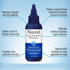 Nizoral liquid with menthol provides a cooling sensation on the scalp