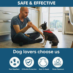 NJKPUYT flea collar easy to apply around a dog's neck.
