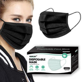 NNPCBT 100-piece 3-ply black disposable mask pack for everyday wear.