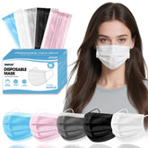 NNPCBT 5-color disposable masks close-up showing the 3-ply design.