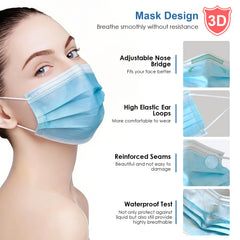NNNPCBT blue masks ear-loop detail for comfortable all-day wear.