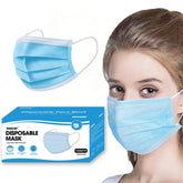 NNNPCBT blue disposable masks front view for daily protection.