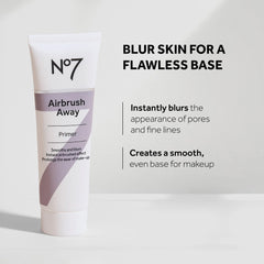 No7 Airbrush Away primer swatch showing a subtle skin-perfecting finish