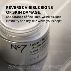 No7 Future Renew cream texture close-up reveals creamy velvety consistency.