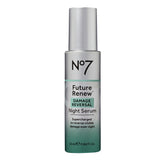 No7 Future Renew night serum bottle closeup highlighting premium formula for overnight care