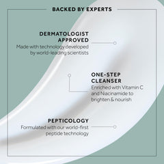 No7 Future Renew cleanser dispensing action emphasizes fragrance-free formula for sensitive skin.
