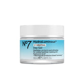 No7 HydraLuminous+ bottle showing all-day hydration and glow
