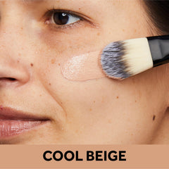 Close-up of No7 Protect and Perfect texture showing light buildable coverage for a natural look.