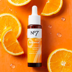 No7 Radiance+ serum dropper dispensing a precise amount for daily use.