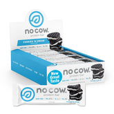 No Cow Upgraded Cookies-n-Cream bar front view showing 20g plant protein per bar