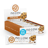 No Cow upgraded peanut butter chocolate chip bar ready for workouts and on-the-go snacking.