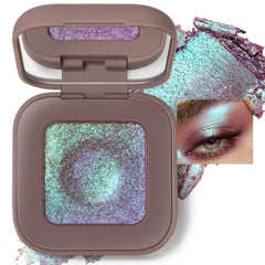 Noerrors duochrome plum mauve green blue palette shows color-shift shimmer for dynamic looks.