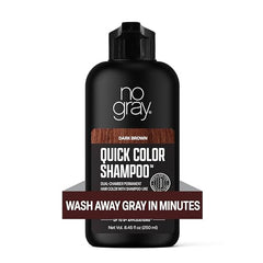 No Gray Quick Color Shampoo dark brown bottle ready for fast, natural-looking results.