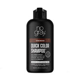 No Gray Quick Color Shampoo bottle with dual-chamber pump for easy gray coverage.
