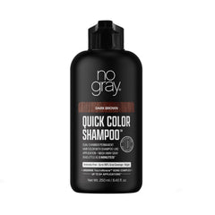 No Gray Quick Color Shampoo bottle with dual-chamber pump for easy gray coverage.