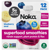 NOKA blueberry acai smoothie pouch for on-the-go breakfast and healthy snacking