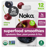NOKA Cherry Acai smoothie pouch ready for on-the-go snacking