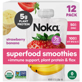 NOKA smoothie pouch Strawberry Banana on-the-go snack with vitamin C.