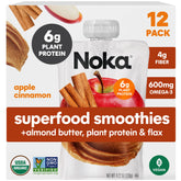 NOKA Superfood Apple Cinnamon Almond Butter pouch for a quick protein-packed snack.