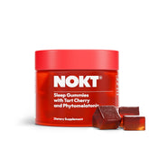NOKT Sleep Gummies bottle with tart cherry flavor supports restful sleep.