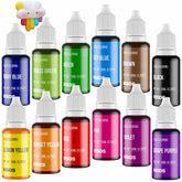 Nomeca 12-color cake color set bottles for vibrant, food-grade baking and decorating.