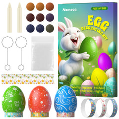 Nomeca Easter Egg Decorating Kit contents shown for easy at-home decorating