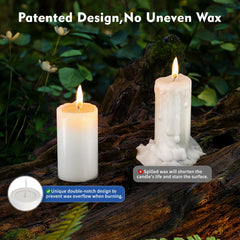 NOMFIX anti-spill wax flat groove design improves combustion and safety.
