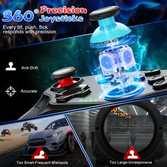 Nonbliep wireless controller turbo button closeup for speed options