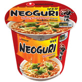 Nongshim Neoguri spicy seafood ramyun cup highlights premium ingredients for bold flavor