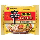 Nongshim Shin Gold noodles in a bowl highlight rich aroma and premium texture.