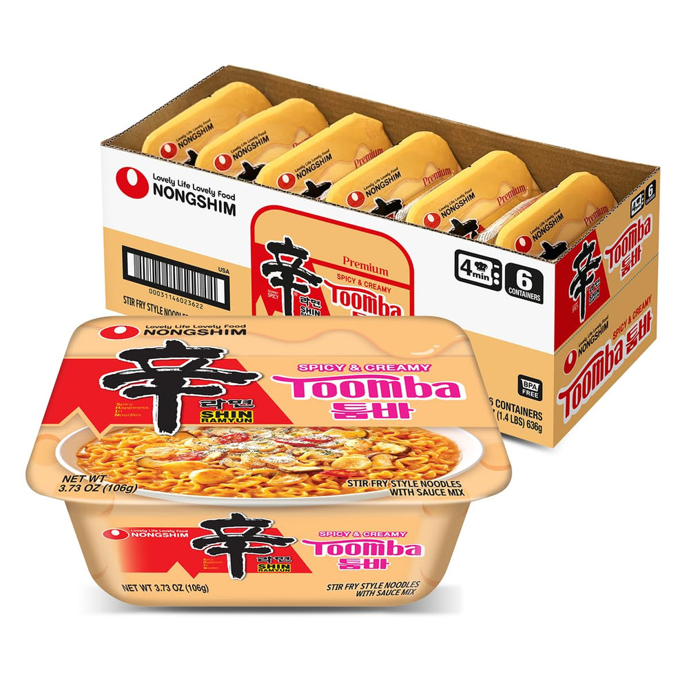 Nongshim Shin Ramyun Toomba bowl showcasing creamy fusion flavor for quick, comforting meals.