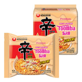 Nongshim Shin Ramyun Toomba noodles pack for bold, creamy fusion dinners.