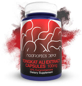 Nootropics Depot Tongkat Ali extract capsules bottle for daily energy and focus.