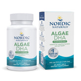 Nordic Naturals Algae DHA bottle front view, plant-based DHA emphasis