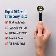 Nordic Naturals Children's DHA bottle highlights wild Arctic cod origin and purity
