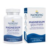 Nordic Naturals magnesium glycinate bottle; convenient daily support for energy balance and muscle function.
