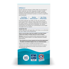 Nordic Naturals Omega-3 lemon softgel label close-up highlighting purity and non-GMO
